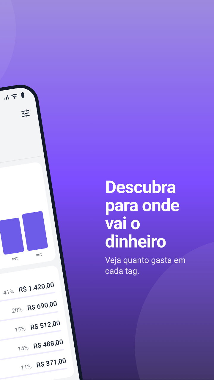 Gasto por tag com porcentagem e valor (Premium)